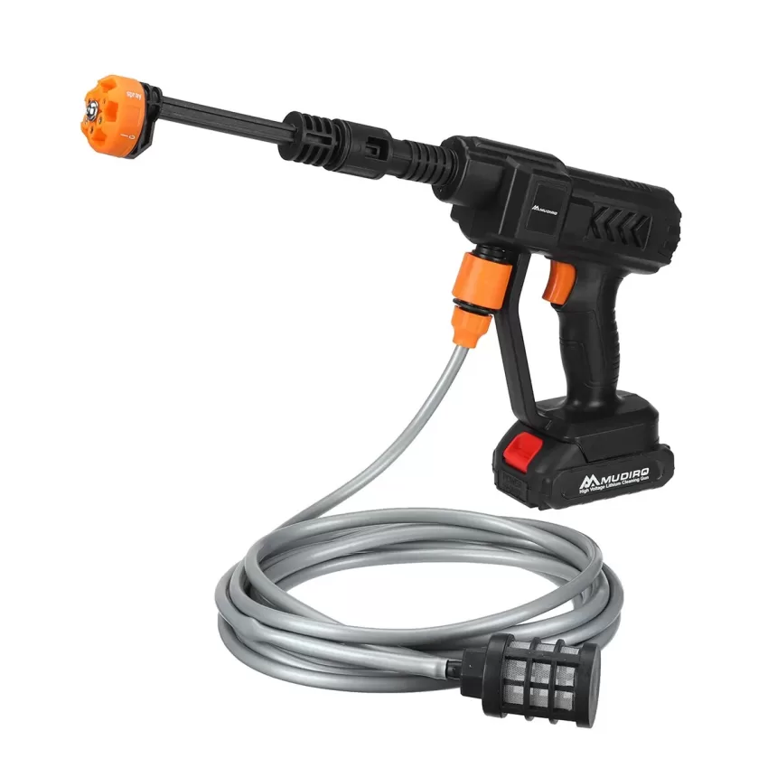 MUDIRO Cordless High Pressure Washer 52bar/754psi 400W Car Spray Gun Cleaner Washing Machine 6 In 1 Water Sprayer EW-S02 21V/0.5A 12000mAh - 1pc 6000mah Battery