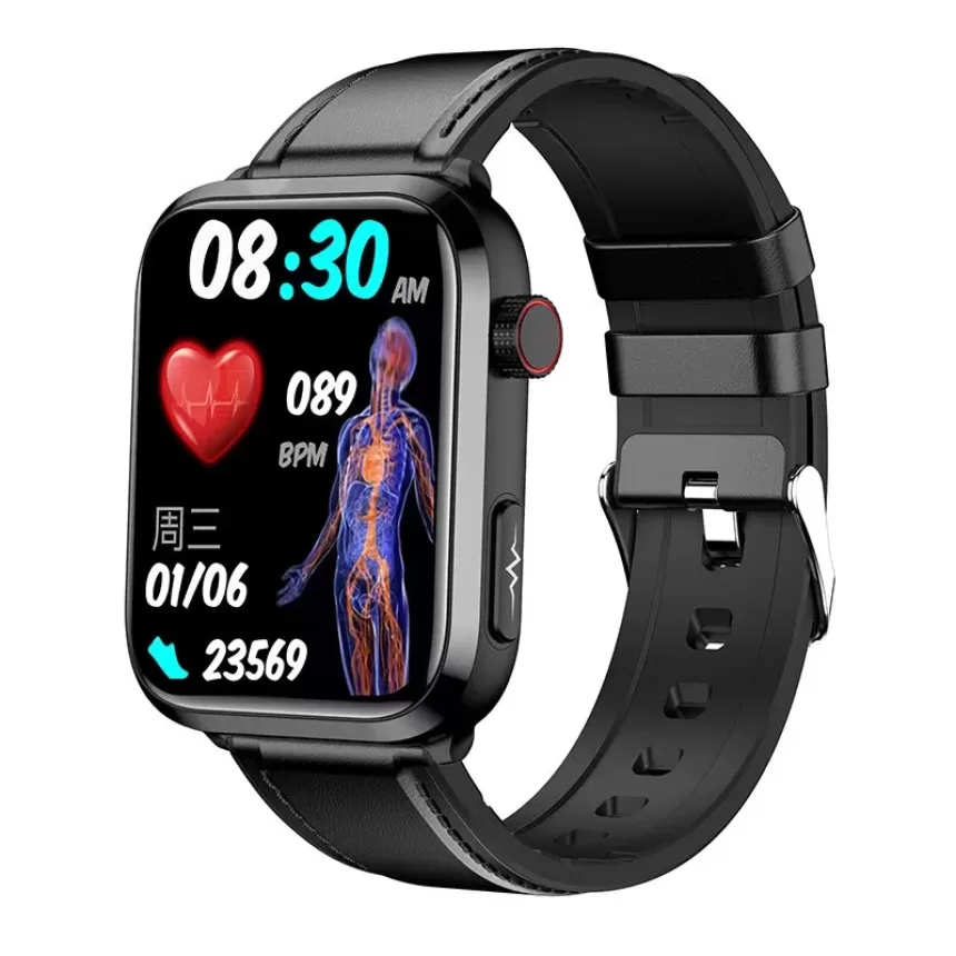ET210 1.91 inch HD Screen Lipid Uric Acid Blood Glucose Monitoring ECG Monitoring Body Temperature HRV-AI SOS Sleep Monitoring Multi-sport Modes Music Playback IP67 Waterproof Smart Watch - Blue