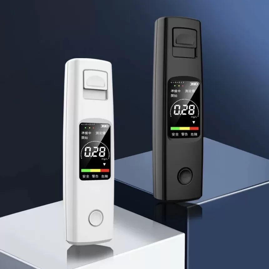 A20 Portable Alcohol Tester High Sensitivity Breathalyzer HD Display Non-contact Type-C Charging 200mAh Battery - Black