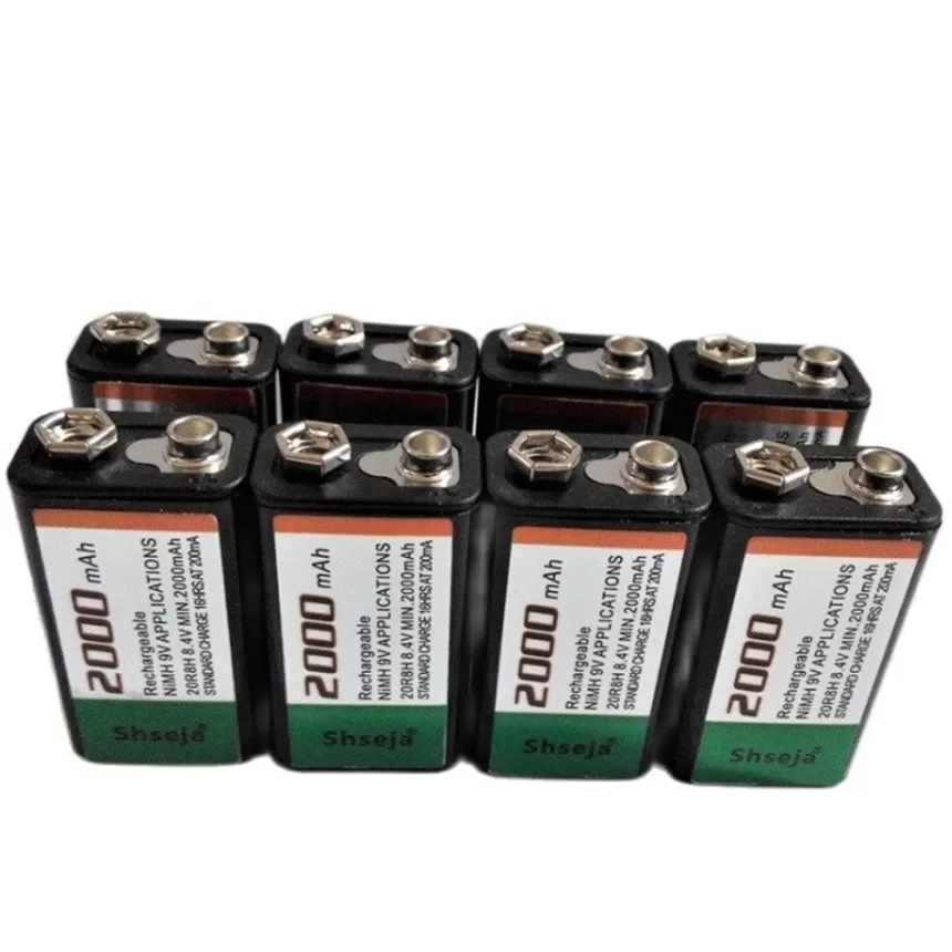 Large capacity SHSEJA 2000mAh 9V rechargeable battery 9 volt Ni-MH battery for Microphone Free shipping