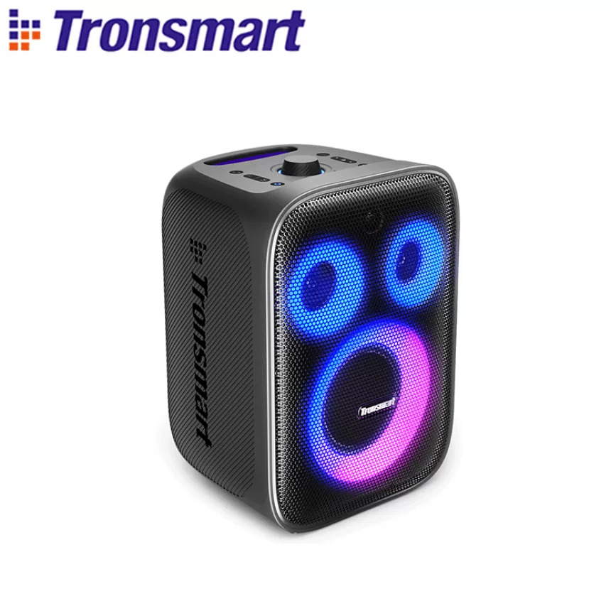 Tronsmart Halo 200 Speaker 120W Karaoke Party Speaker with 3 Way Sound System, Built-in/Wired Mic, Guitar Input, APP Control