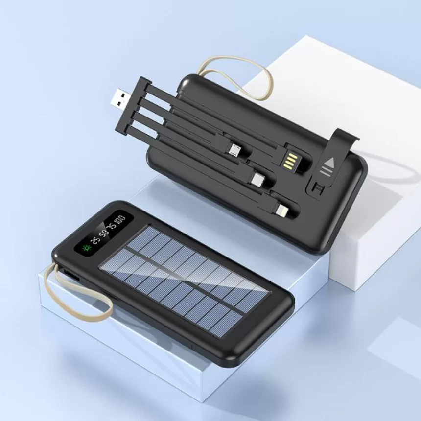 Outdoor solar power super capacity mobile power sharing self-charging line