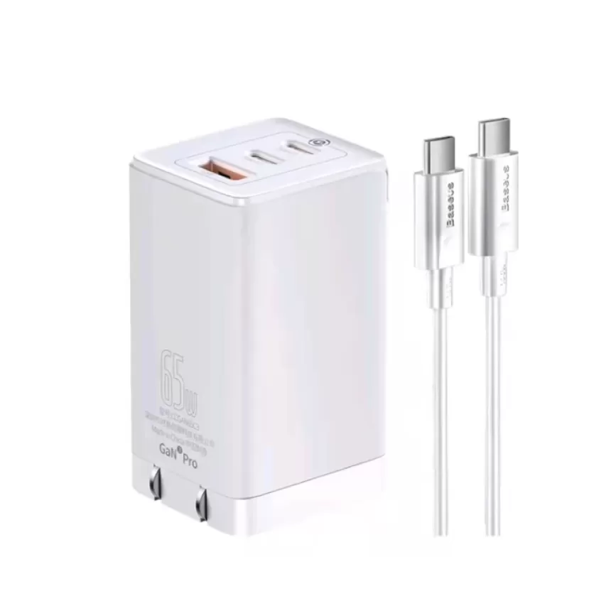 Baseus GaN3 Pro 65W 3-port Charger 2C1A C-C100W data cable is suitable for charging