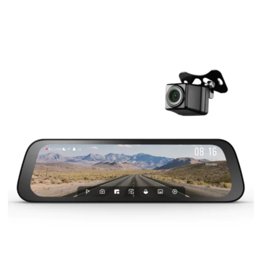 70mai Rearview Dash Cam S500 9.35'' Touch Screen 70mai S500 Car DVR 3K Super Capacitor Dual-Channel HDR Voice Control 24H Park