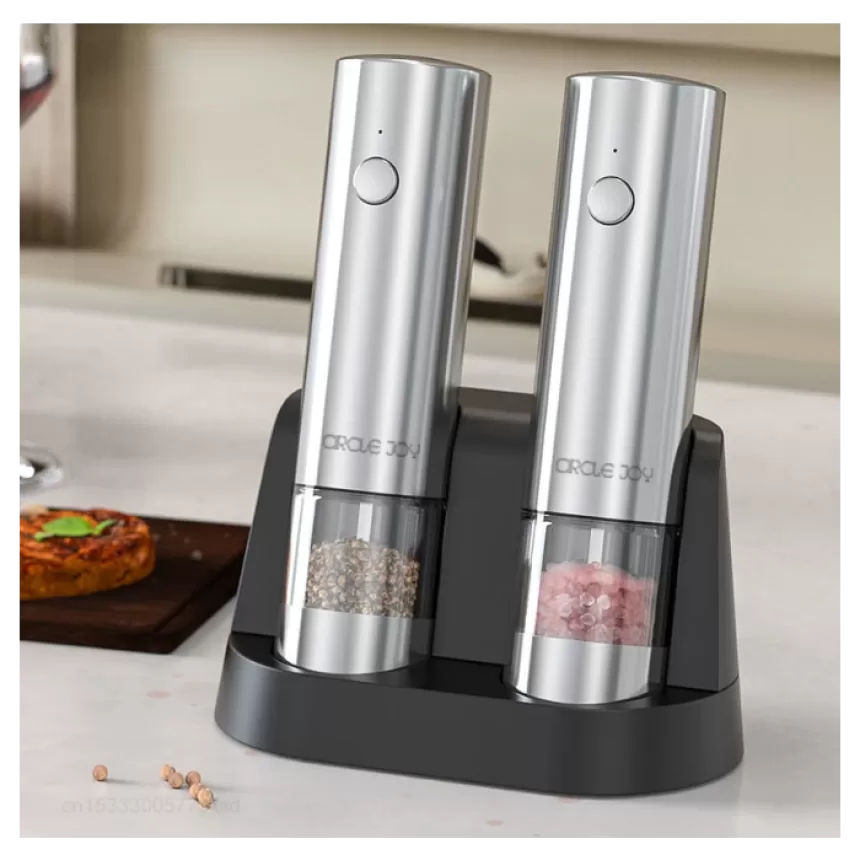 Youpin Circle Joy Rechargeable Salt Pepper Grinder Set with Base Stainless