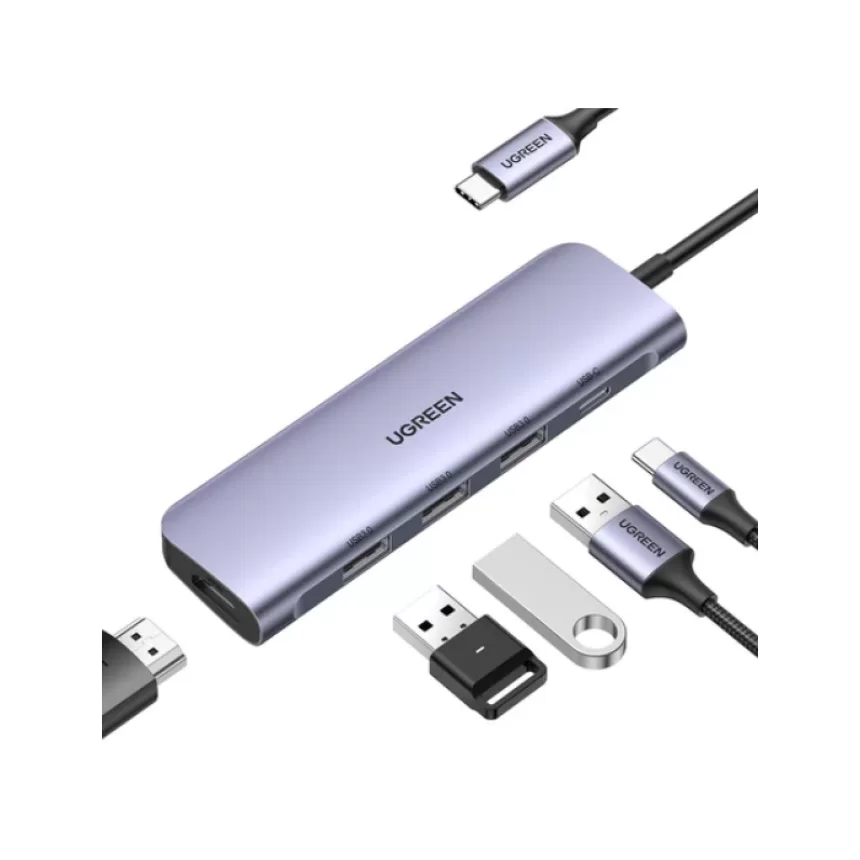 Ugreen USB C Hub with 4K HDMI, 5-In-1 Type C OTG Hub Multi-port Adapter