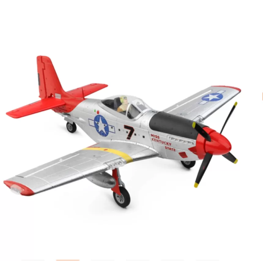 XK A280 P-51 Mustang 3D/6G System 560mm Wingspan 2.4GHz 4CH EPP RC Airplane Fighter RTF With LED Lights for Beginner