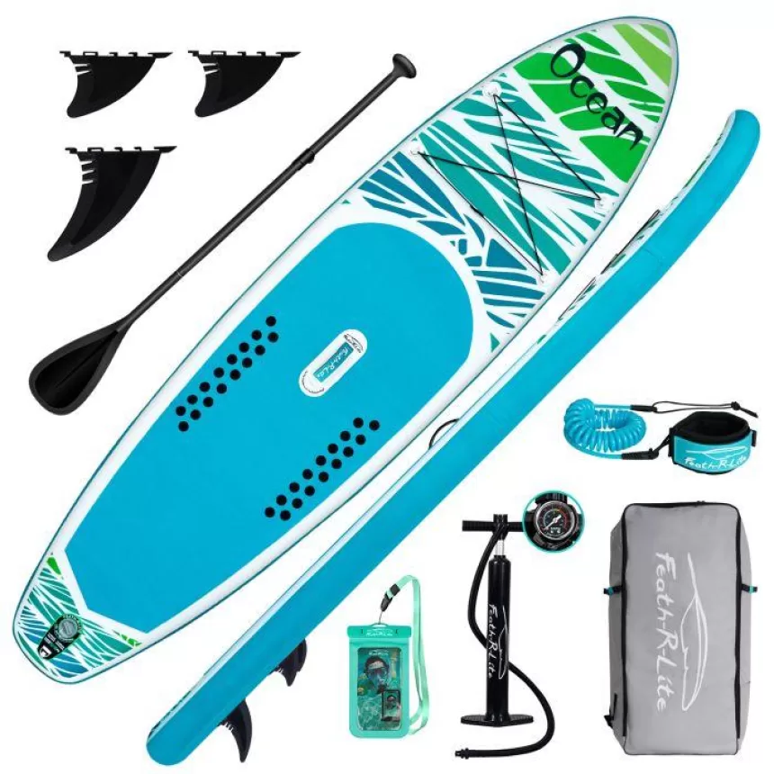 Funwater Stand Up Surfboard Inflatable Pulp Board sup Paddle Board Water Sports Adult Thickened PVC Water Ski Board size 320*83*15 （ 10'6" ×33" ×6" ）