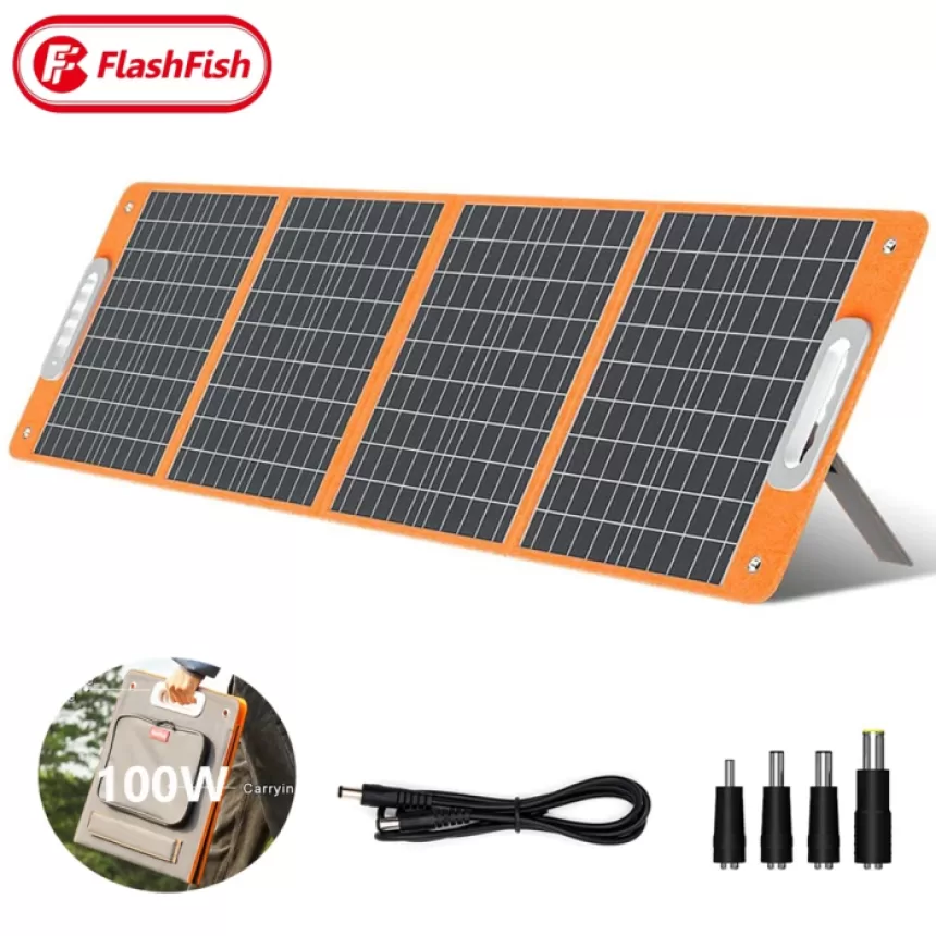 Flashfish 18V 100W Foldable Solar Panel Portable Solar Charger