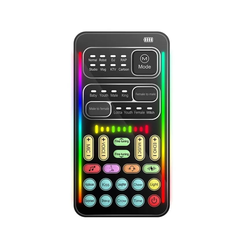 I9 Voice Changer Sound Card: Portable, Handheld, and Multifunctional Sound Effects Machine for Live Broadcast, Gaming, and Voice Chat