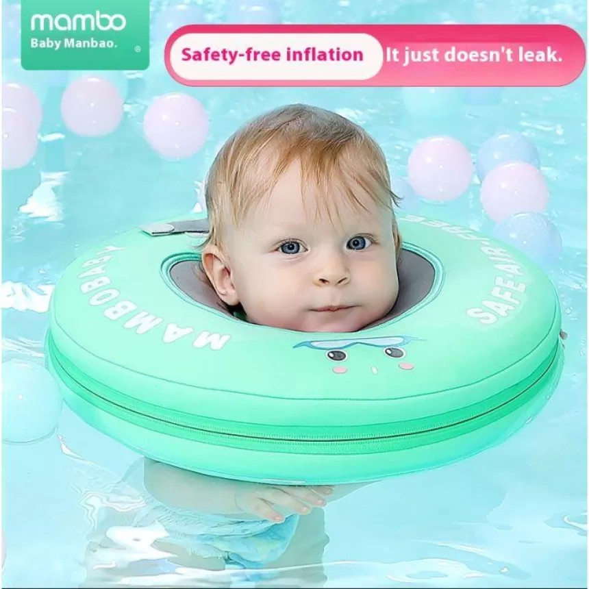 Mambobaby Infant and Toddler Inflatable Neck Ring Baby Swim Ring