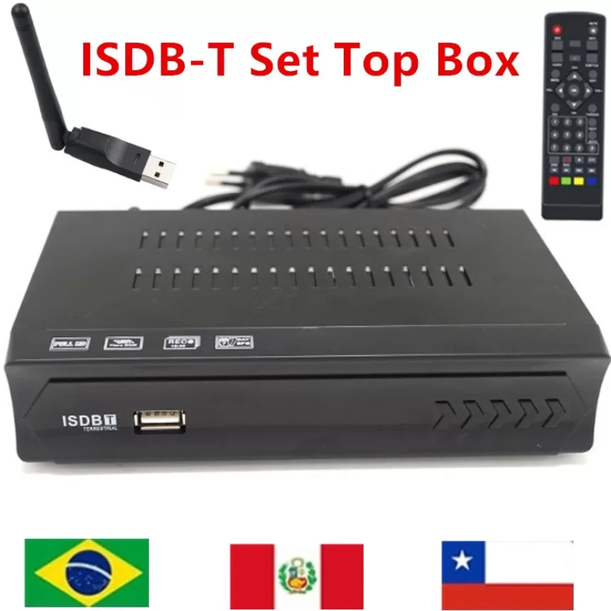 1080P HD ISDB-T Receiver TV BOX Conversor Digital Tv FTA ISDBT Decoder Tv Tuner Terrestrial for Brazil Chile Peru Philippines