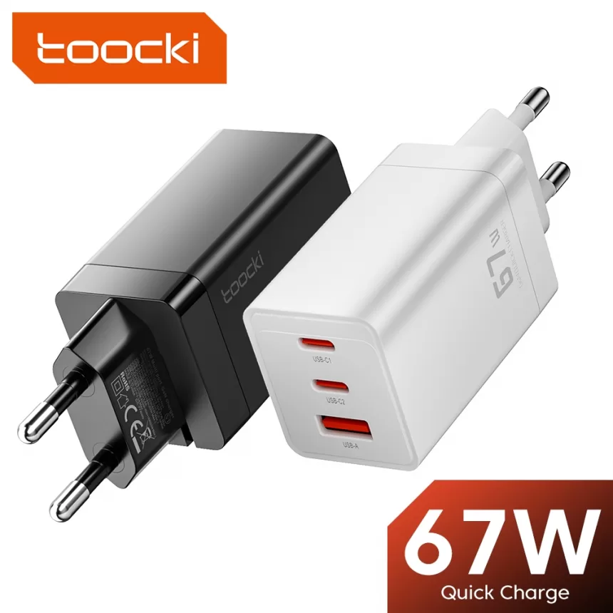 Toocki 67W GaN USB C Charger Quick Charge QC4.0 PD 3.0 Type C Charger For Macook iPhone 14 13 12 Pro Max Xiaomi Samsung S23
