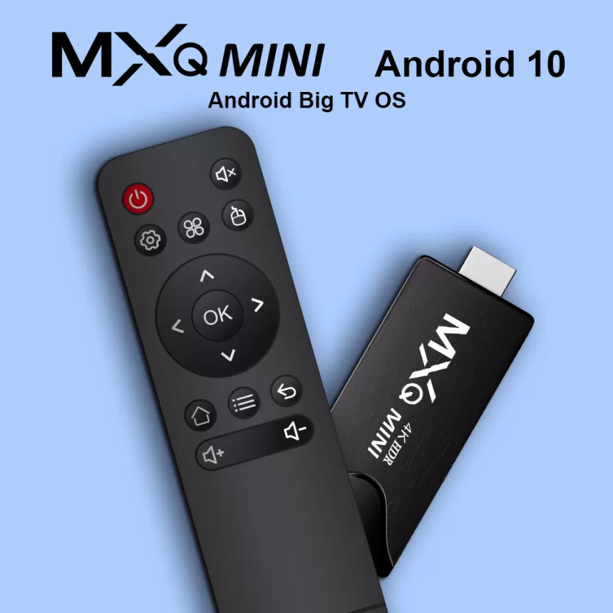MXQMINI Smart Android Mini TV Stick Android 10 Quad Core Support 2.4G Wifi 4K HD TV Box H.265 Streaming Smart Set Top Box