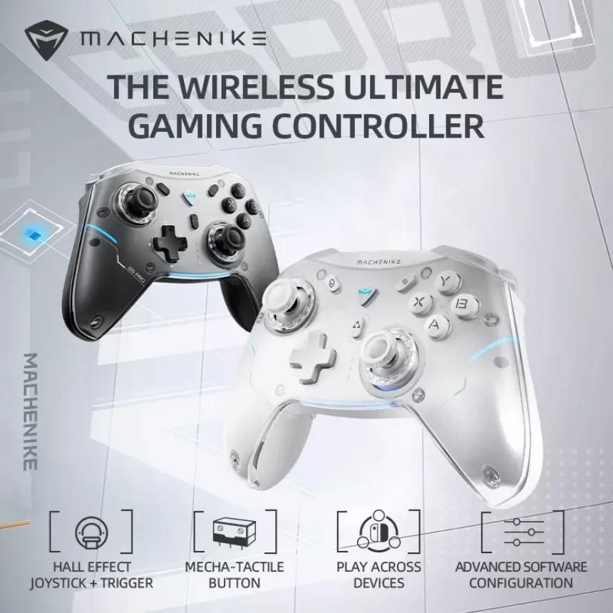 Ultra G5Pro Gaming Controller RGB LED BT5.0/Wire/2.4GHz Wireless Gamepad 6-Axis Gyro Hall Trigger Joypad for PC/Switch/TV/Phone