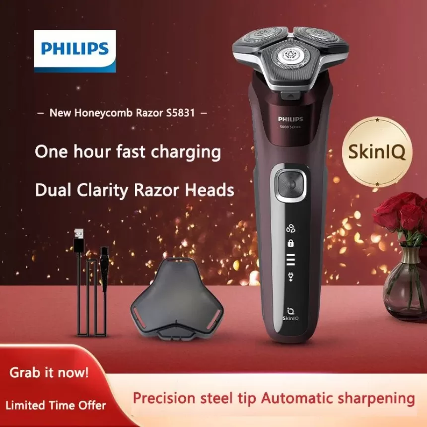 PHILIPS S5831/5588 New 5 Series Honeycomb Electric Shaver USB Interface MEN'S Smart Trend Recommended Best-selling S5000 Shaver