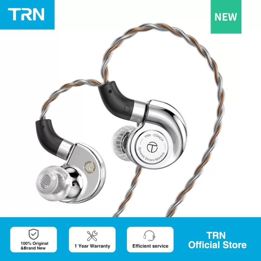 TRN Conch Earphone High-Performance DLC Diamond Diaphragm Dynamic in-Ear Monitors Interchangeable Tuning Nozzle Filters Hot Sale