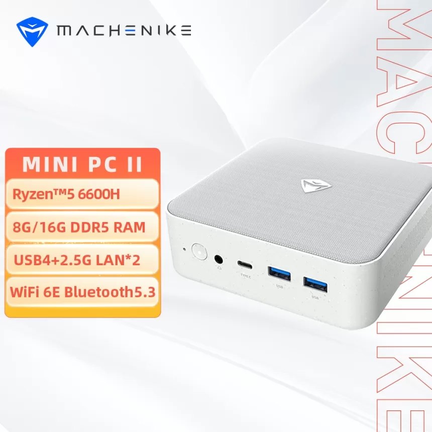 Mini PC Machenike Gaming PC Ryzen 7 7840H Ryzen 5 6600H 16G DDR5 512G SSD USB4 WiFi6 Bluetooth5.3 Win 11 Desktop Computer