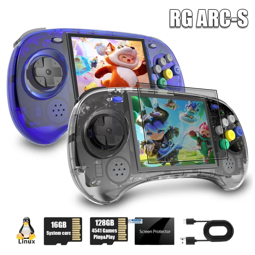 ANBERNIC RG ARC-S Retro Handheld Game Linux System RG3566 4.0 inch IPS Screen Supports 5G WiFi 4.2 Bluetooth Online Fighting