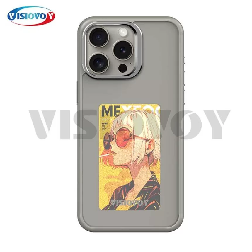 NFC Function Smart Phone Cases For iphone 15 14 13 Pro Max E ink Screen DIY Phone Cover With Protector Back Funda With Gift Case