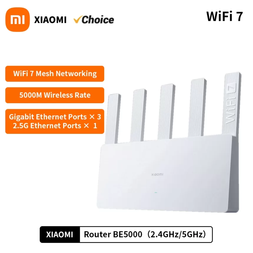 NEW Xiaomi Router BE5000 Wi-Fi 7 2.4/5GHz Dual-Frequency Mesh 2.5G High-Speed Network Port IPTV OFDMA Signal Amplifier Mi Home