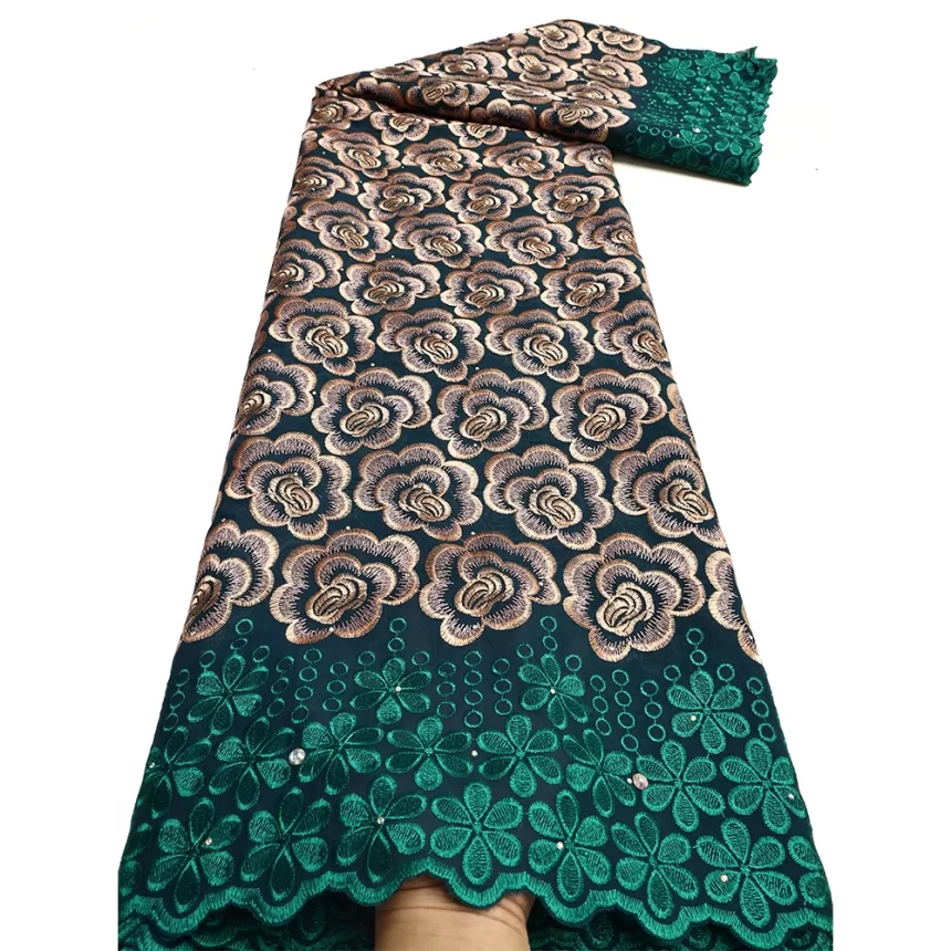 Nigerian Swiss Voile Lace In Switzerland Embroidered Cotton African Lace Fabric 2024 High Quality For Women Wedding Party Sewing