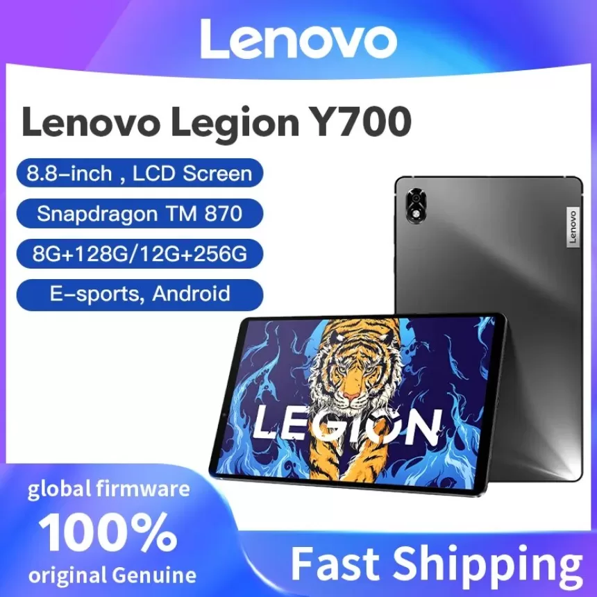 Global Firmware Lenovo LEGION Y700 Snapdragon 870 Esports 8.8inch 6550mAh 45W Charging 2560*1600 Tablet Android