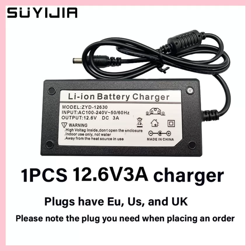 12.6V 3A Lithium Battery Charger for 3S 10.8V 11.1V 12V Li-ion Polymer Batterry Pack Fishing Light Electric Drill Power Adapter