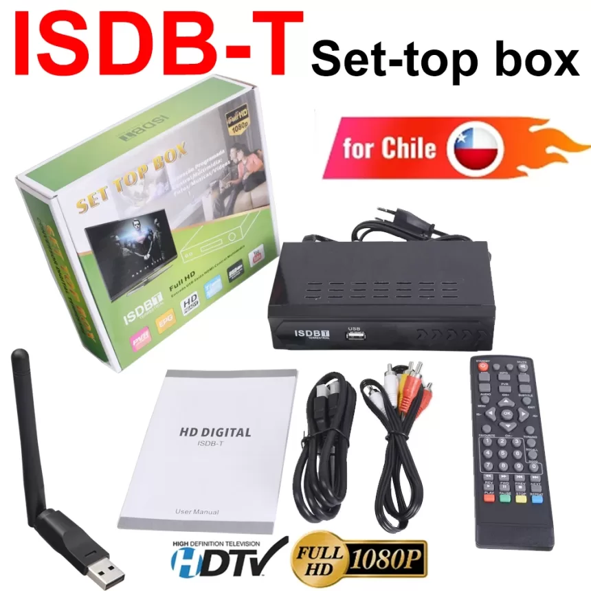 ISDB-T for Chile Digital TV Decoder 1080P HD Terrestrial Set Top Box with HDMI and RCA Supports Smart TVs or old TVs