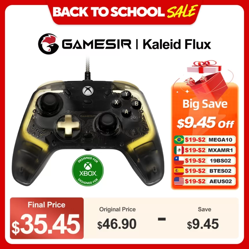 Gamesir Kaleid FLUX Xbox Wired Controller for XBOX Series S X ONE PC Steam with Hall Effect Joysticks Analog Triggers RGB Light