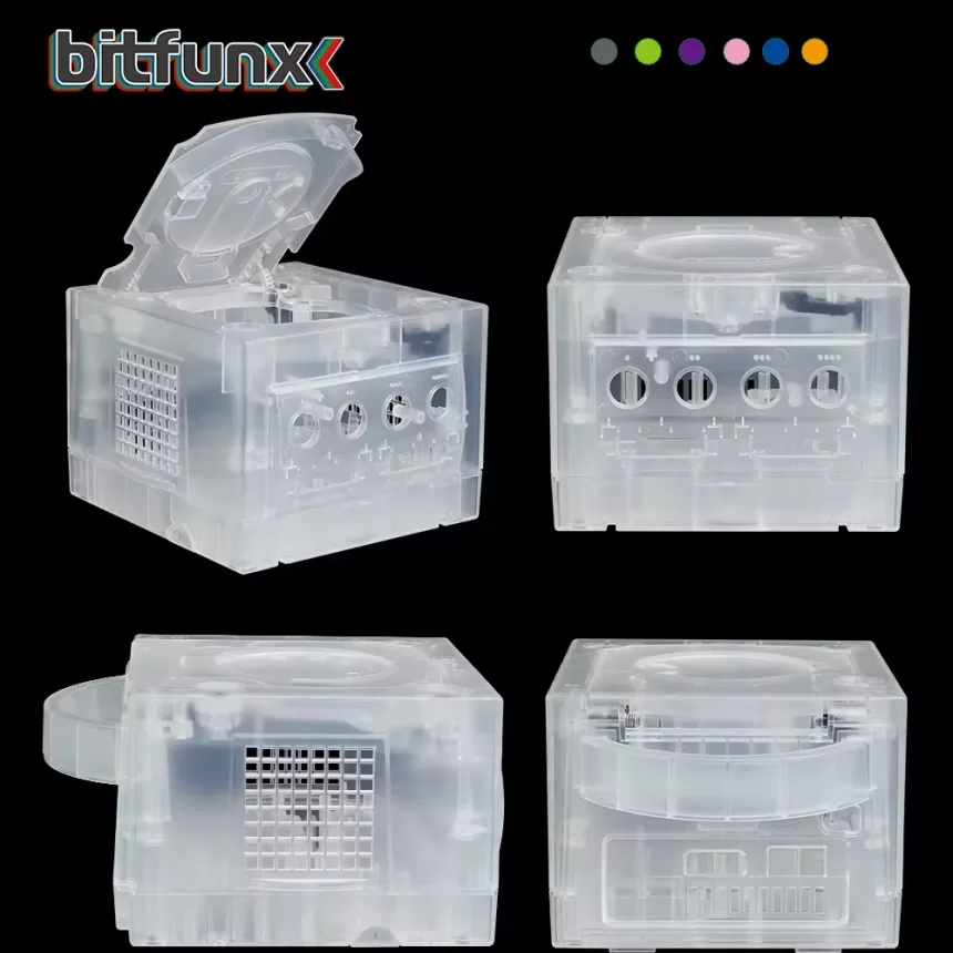 Bitfunx Gamecube NGC Replacement Shell Transparent Case for Gamecube NGC GC Game Console