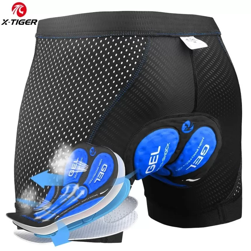 X-TIGER Cycling Underwear 5D Breathable Padded Gel Bike Shorts Men MTB Anti Slip Leg Grips Riding Cycling Shots Ciclismo
