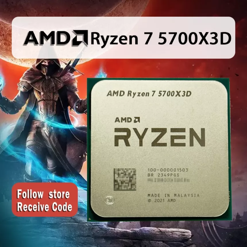 NEW AMD Ryzen 7 5700X3D R7 5700X3D 3.0 GHz 8-Core 16-Thread CPU Processor 7NM L3=96M 100-000001503 Socket AM4 No Fan