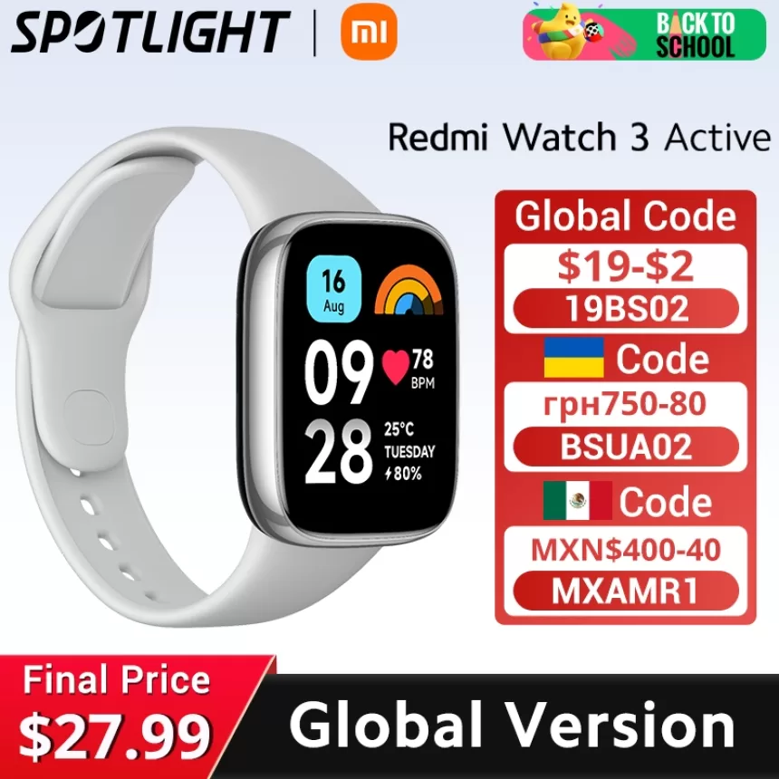 [World Premiere] Xiaomi Redmi Watch 3 Active 1.83'' LCD Display Blood Oxygen Heart Rate Bluetooth Voice Call 100+ Sport Modes