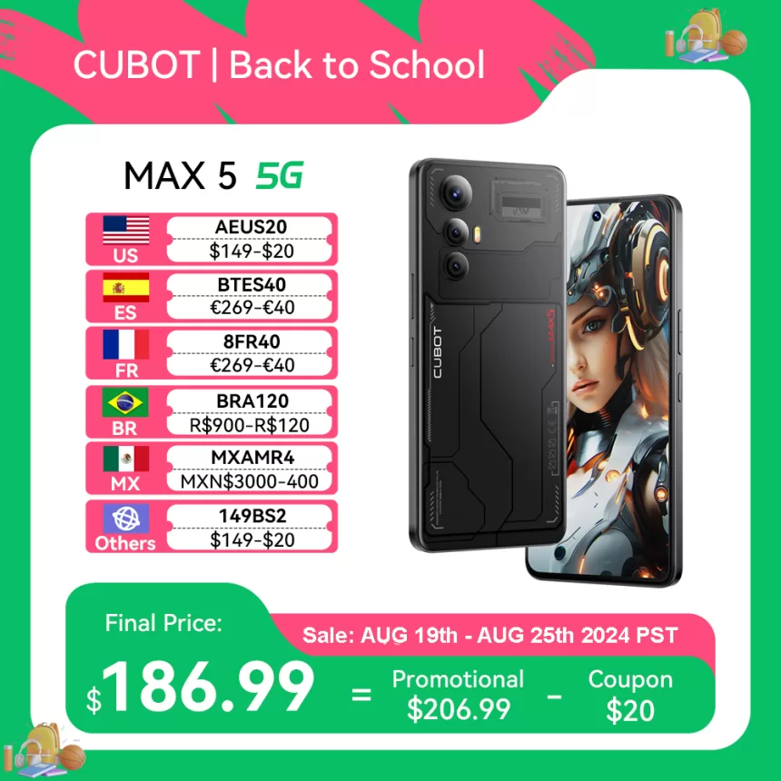 [World Premiere] CUBOT MAX 5, Android Smartphone 5G, Dimensity 8200, 6.95" 144Hz Large Screen, 24+256GB,Gaming Phone,Add to Cart