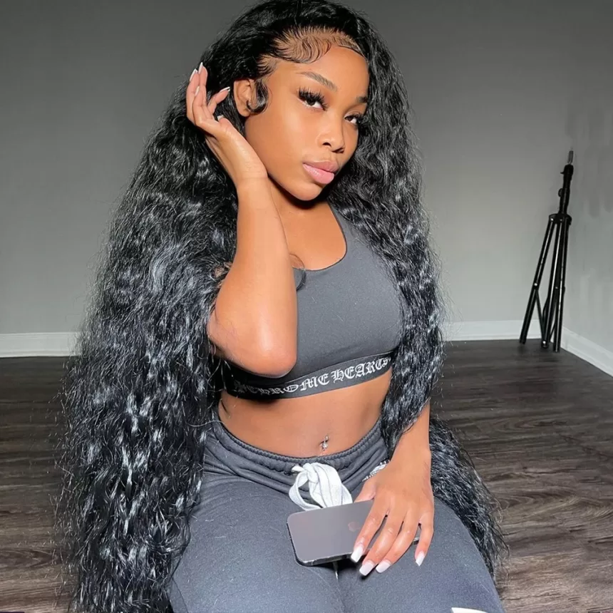 13x6 Hd Lace Frontal Wig Loose Deep Wave Wigs For Brazilian Women Curly Human Hair 40 Inch Hair Deep Water Wave Lace Front Wig