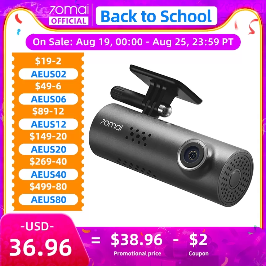 70mai Dash Cam 3 M200 APP English Voice Control 1080P HDR Night Vision 24H Parking Surveillance 70mai Car DVR M200 WIFI