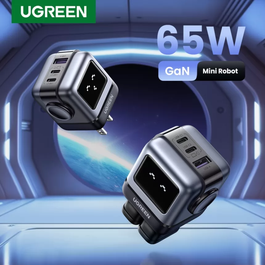 【US Plug】UGREEN 65W 30W GaN Charger Robot Design PD3.0 Fast Charger QC4.0 3.0 PPS for iPhone 15 14 13 Pro Macbook Laptop Tablets