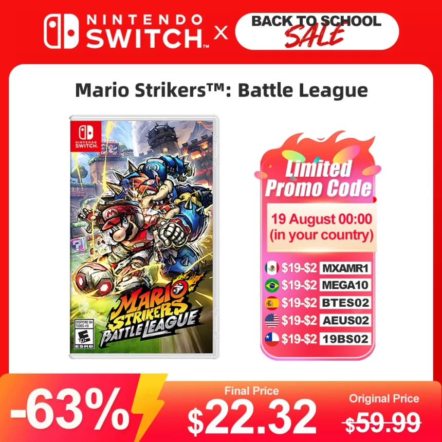 Mario Strikers Battle League Nintendo Switch Game Physical Card Deals 100% Official Original for Switch OLED Lite