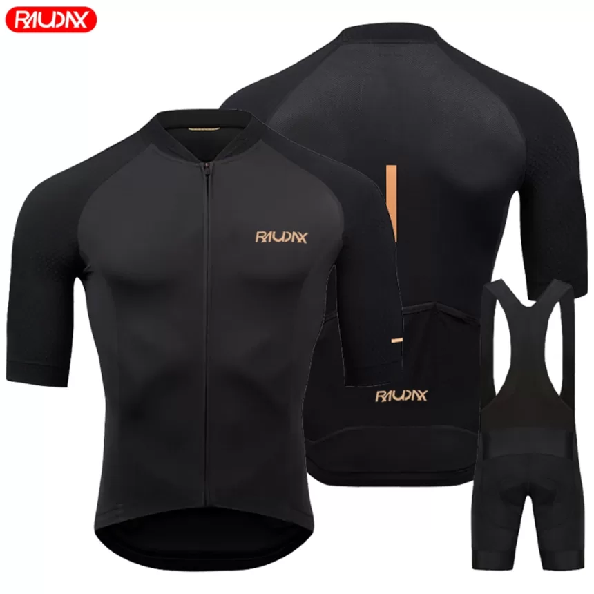 Raudax Team 2023 Men Summer Short Sleeve Cycling Jersey Set MTB Maillot Ropa Ciclismo Bicycle Wear Breathable Cycling Clothing