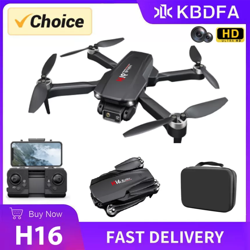 KBDFA New Drone H16 GPS Professional Dual Camera Dron Quadcopter Brushless Aerial Photography Laser Obstacle Avoidance RC Toy