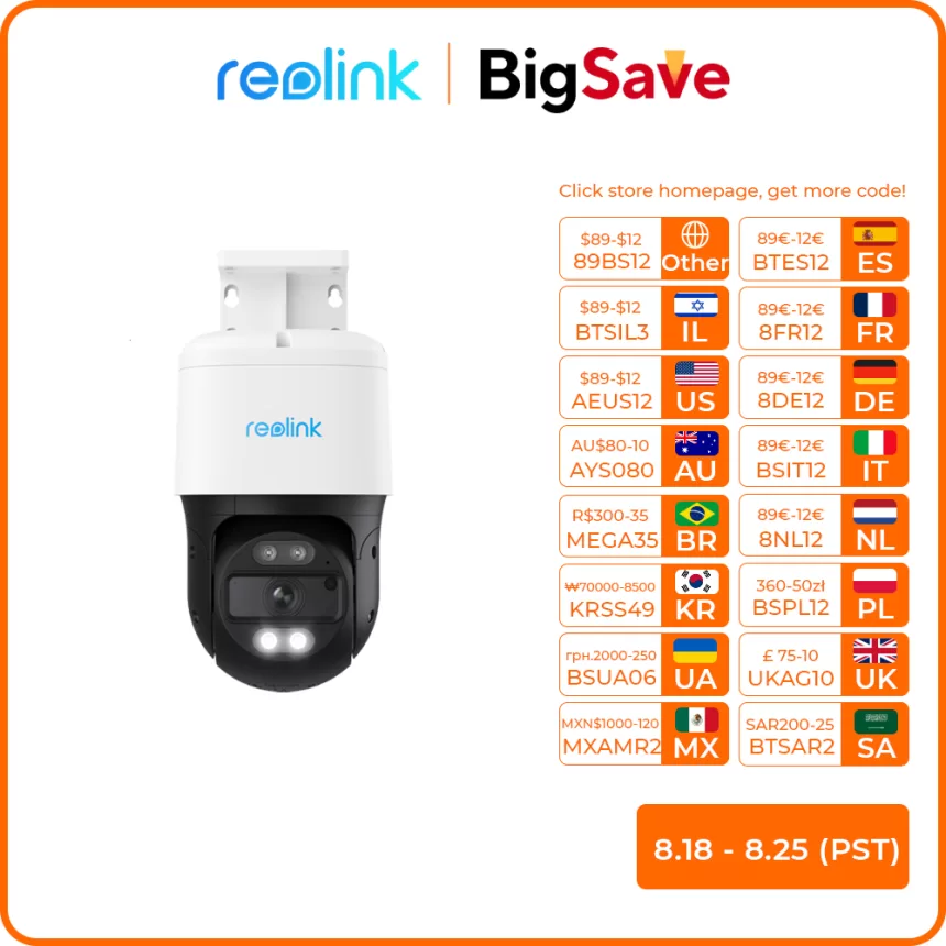 Reolink 4K PoE IP Camera 8MP Outdoor PTZ Auto Tracking Security Camera 355° Pan & 90° Tilt Smart Detection Surveillance Cameras