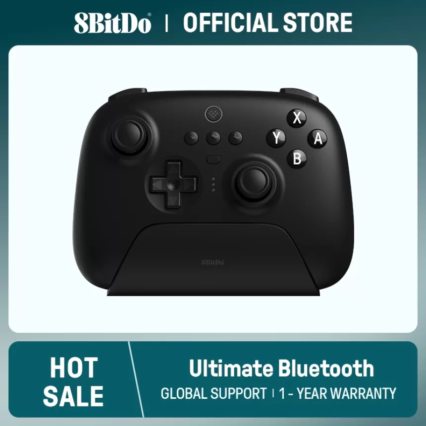 8BitDo - Ultimate Wireless Bluetooth Gaming Controller with Charging Dock for Nintendo Switch and PC, Windows 10, 11, Steam Deck