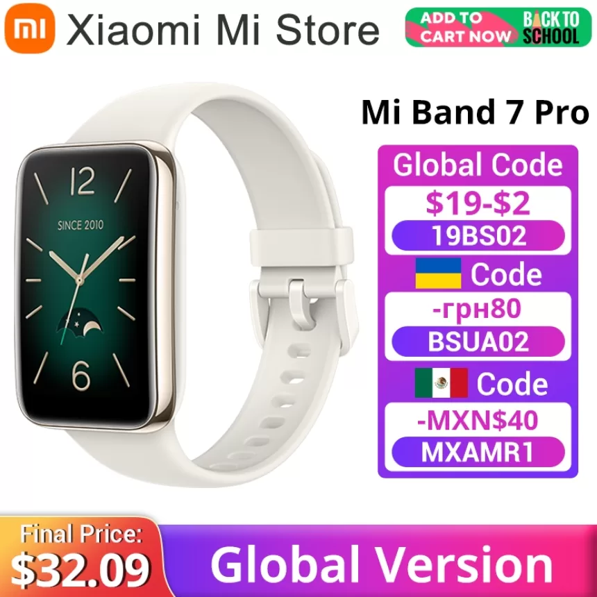 Original Xiaomi Mi Band 7 Pro 1.64'' AMOLED Curved Screen GPS Blood Oxygen 12Day Battery Smart Band 7 Pro Global Version