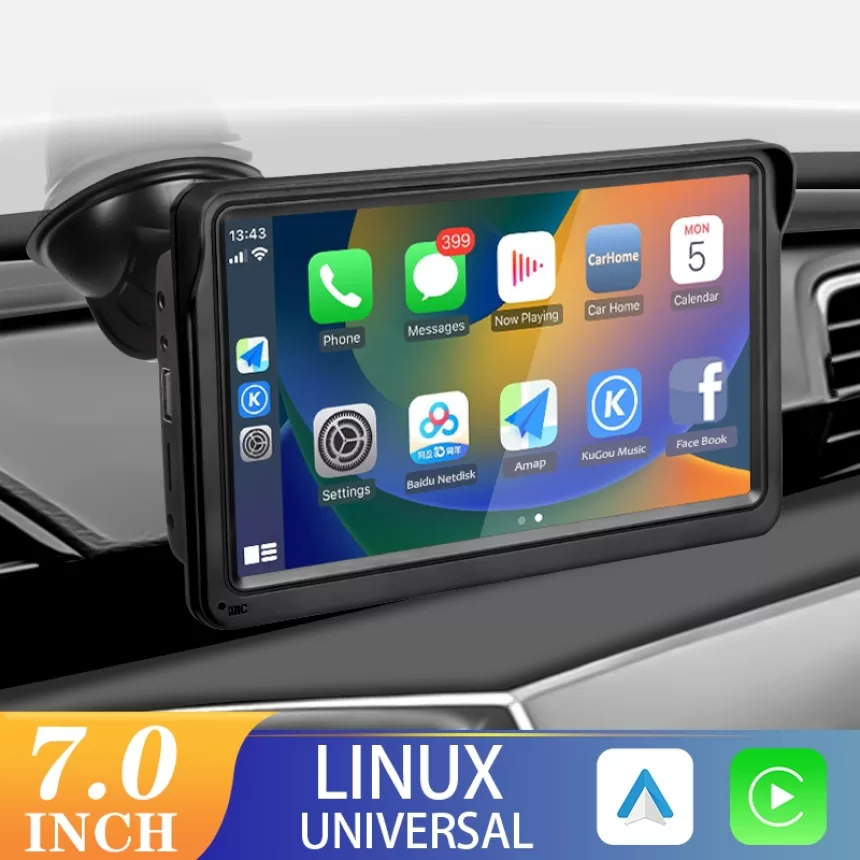 CarPlay Android Auto Car Radio Multimedia Video Player 7inch Portable Touch Screen Bluetooth 5.0 With AUX USB