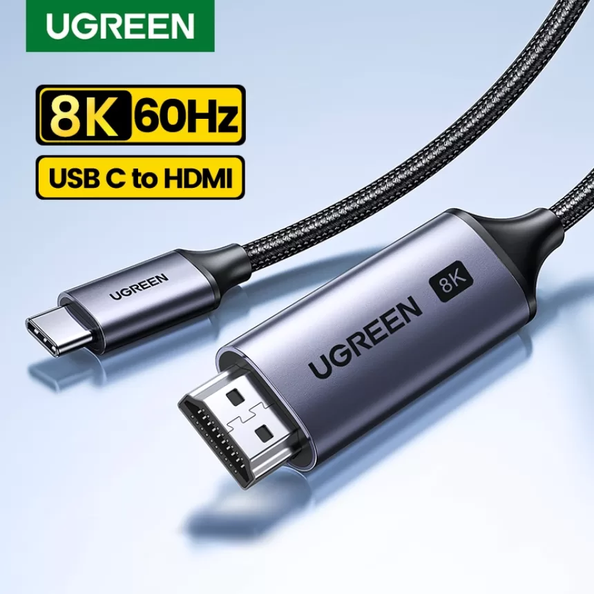 UGREEN USB C to 4K 8K HDMI-compatible Cable 8K/60Hz 4K/120Hz for MacBook Pro iMac iPad Pro for Samsung Galaxy USB C to HDMI 2.1