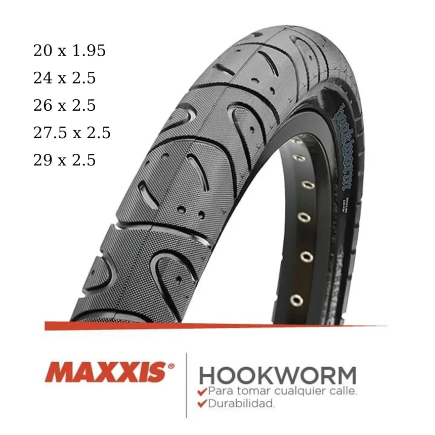 MAXXIS Hookworm 26 x 2.5 Bicycle Tire BMX Wire Bead Clincher Tire for Street Park vert Flatland 20 inch 24 26 27.5 or 29 Sizes