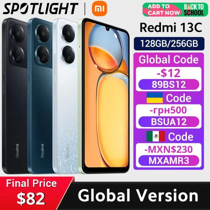 [World Premiere]Global Version Xiaomi Redmi 13C MIUI 14 Smartphone MTK Helio G85 Octacore 50MP Camera 5000mAh 90Hz 6.74" Display