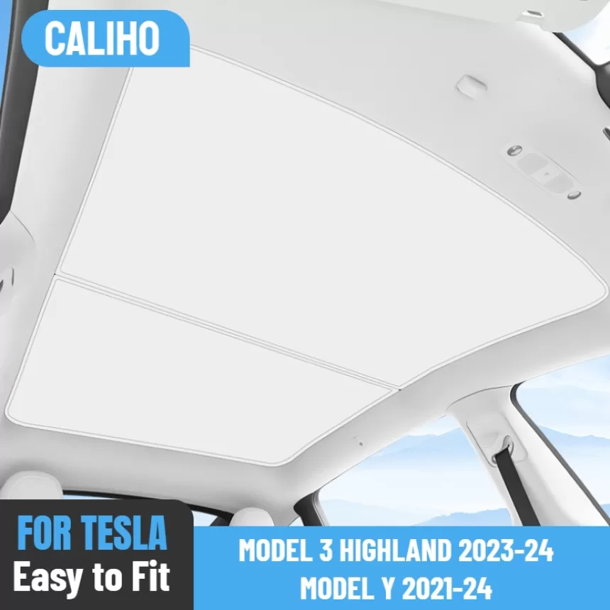 Sunroof Sunshades For Tesla Model 3 Highland 23-24 Model Y 2021-24 Ice Cloth Buckle Sun Pare Glass Front Rear Skylight Accessory