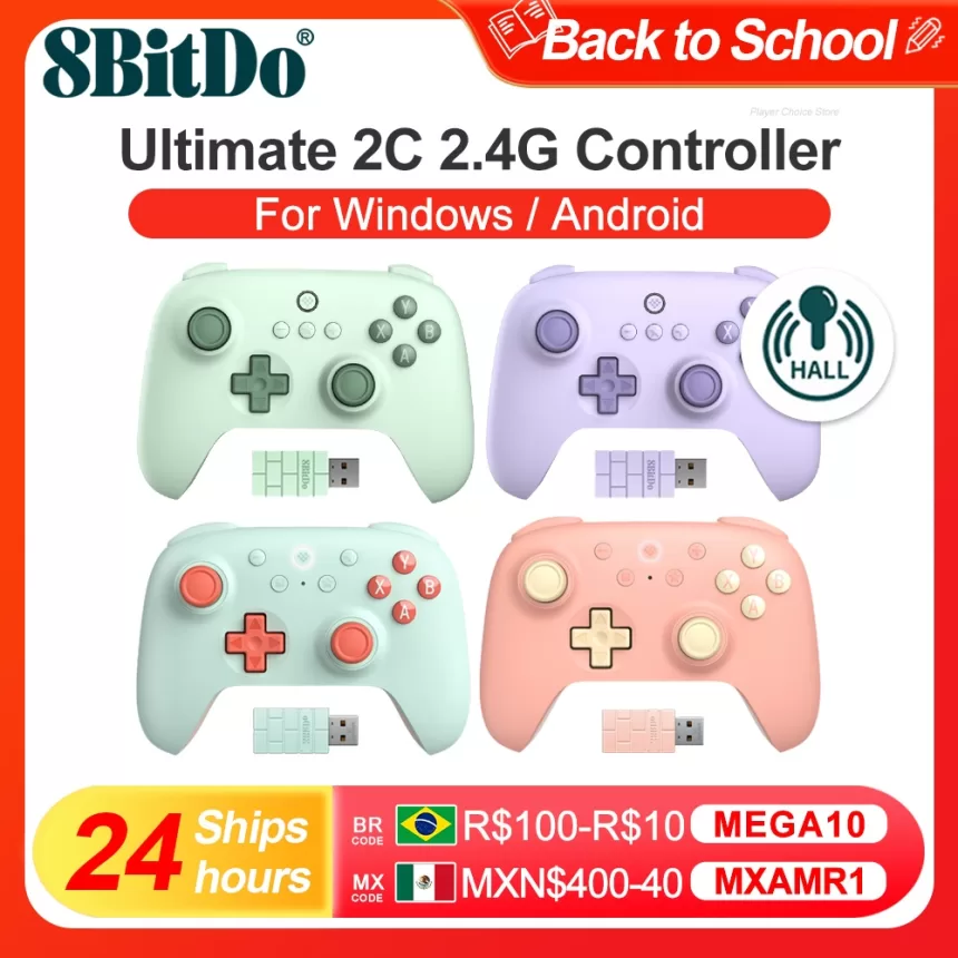 8BitDo Ultimate C Ultimate 2C Gamepads PC Wireless Gaming Controller for Windows 10 11, Steam Raspberry Pi, Android Controle